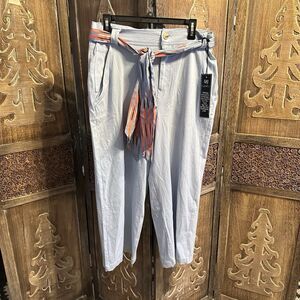 New Women’s Light Blue DG2 Diane Gilman Cabana Wide-Leg Capri Pant Size 14 C14